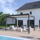 Pergola bioclimatica autoportante in alluminio antracite - lamelle bianche - 3x4m Ombrea