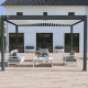 Pergola bioclimatica autoportante in alluminio antracite - lamelle bianche - 3x4m Ombrea