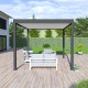 Pergola bioclimatica autoportante in alluminio antracite - lamelle bianche - 3x4m Ombrea