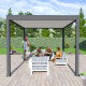 Pergola bioclimatica autoportante in alluminio antracite - lamelle bianche - 3x4m Ombrea