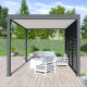 Pergola bioclimatica autoportante in alluminio antracite - lamelle bianche - 3x4m Ombrea