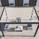 Pergola bioclimatica autoportante in alluminio antracite - lamelle bianche - 3x4m Ombrea