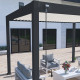 Pergola bioclimatica autoportante in alluminio antracite - lamelle bianche - 3x4m Ombrea