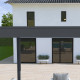Pergola bioclimatica autoportante in alluminio antracite - lamelle bianche - 3x4m Ombrea