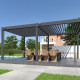 Pergola bioclimatica autoportante in alluminio antracite 3x6m Ombrea