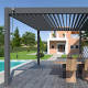 Pergola bioclimatica autoportante in alluminio antracite 3x6m Ombrea