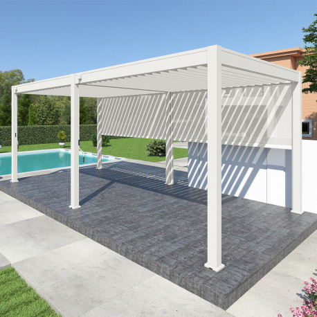 Tenda laterale bianco 400cm per pergola bioclimatica in alluminio Ombrea