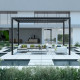 Pergola bioclimatica autoportante in alluminio grafite 3x3m - X-METAL