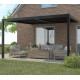Pergola bioclimatica addossata in alluminio nero grafite 3x3m - X-METAL