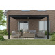 Pergola bioclimatica addossata in alluminio nero grafite 4x3m - X-METAL
