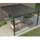 Pergola bioclimatica addossata in alluminio nero grafite 4x3m - X-METAL