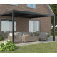 Pergola bioclimatica addossata in alluminio nero grafite 4x4m - X-METAL