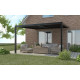 Pergola bioclimatica addossata in alluminio nero grafite 4x4m - X-METAL