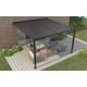 Pergola bioclimatica addossata in alluminio nero grafite 4x4m - X-METAL