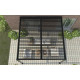 Pergola bioclimatica addossata in alluminio nero grafite 4x4m - X-METAL