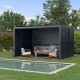 Parete completa con persiane apribili e porta scorrevole - 300cm - antracite - X-METAL