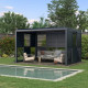 Parete completa con persiane apribili e porta scorrevole - 300cm - antracite - X-METAL