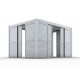 Parete completa con persiane apribili e porta scorrevole - 400cm - grigio chiaro - X-METAL
