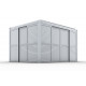 Parete completa con persiane apribili e porta scorrevole - 400cm - grigio chiaro - X-METAL