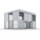 Parete completa con persiane apribili e porta scorrevole - 400cm - grigio chiaro - X-METAL