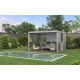 Parete completa con persiane apribili e porta scorrevole - 400cm - grigio chiaro - X-METAL