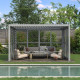 Parete completa con persiane apribili e porta scorrevole - 400cm - grigio chiaro - X-METAL