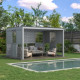 Parete completa con persiane apribili e porta scorrevole - 400cm - grigio chiaro - X-METAL