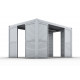 Parete completa con persiane apribili e porta scorrevole - 400cm - grigio chiaro - X-METAL