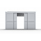 Parete completa con persiane apribili e porta scorrevole - 400cm - grigio chiaro - X-METAL