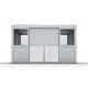 Parete completa con persiane apribili e porta scorrevole - 400cm - grigio chiaro - X-METAL