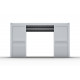 Parete completa con persiane apribili e porta scorrevole - 400cm - grigio chiaro - X-METAL