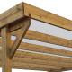 Posto auto coperto doppio in legno trattato e verniciato 24,43 m² + tetto in policarbonato 6 mm - Gardy Shelter