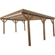 Posto auto coperto doppio in legno trattato e verniciato 24,43 m² + tetto in policarbonato 6 mm - Gardy Shelter