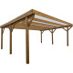 Posto auto coperto doppio in legno trattato e verniciato 24,43 m² + tetto in policarbonato 6 mm - Gardy Shelter