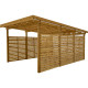 Tettoia per auto in legno trattato e verniciato 17 m² con pareti laterali + tetto in policarbonato da 6 mm - Gardy Shelter