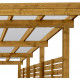 Tettoia per auto in legno trattato e verniciato 17 m² con pareti laterali + tetto in policarbonato da 6 mm - Gardy Shelter