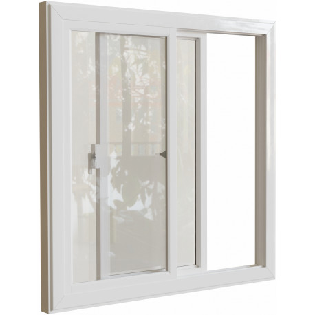 Finestra scorrevole bianca per casetta con telaio bianco e pannelli antracite - Everbox