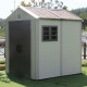 Casetta da giardino in HDPE SunLife beige 4,97 m² + pavimento - JOBU