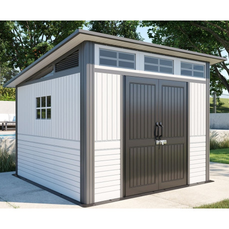Casetta da giardino Sunlife HDPE beige 9m² + pavimento - JOBU