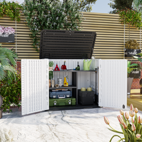 Baule da giardino Sunlife in resina beige - H.105 cm - JOBU