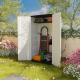 Armadio da giardino SunLife in polietilene ad alta densità 40 mm beige - H.202 cm - JOBU