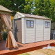 Casetta da giardino in HDPE SunLife beige 7,17 m² + pavimento - JOBU