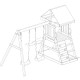Area giochi POUET-POUET in legno termotrattato con 2 altalene e 1 scivolo - Abracadaprout