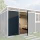 Doppia porta in sostituzione della porta singola antracite con telaio bianco - Everbox