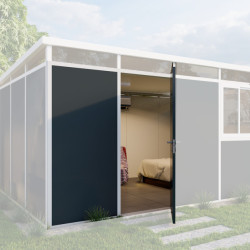 Doppia porta in sostituzione della porta singola antracite con telaio bianco - Everbox