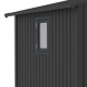 Casetta da giardino Kosto doppia falda in acciaio zincato grigio scuro 7,56 m² + kit di ancoraggio - X-Metal