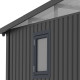 Casetta da giardino Kosto in acciaio zincato monofalda grigio scuro 5,71 m² + kit di ancoraggio - X-Metal