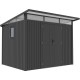 Casetta da giardino Kosto in acciaio zincato monofalda grigio scuro 5,71 m² + kit di ancoraggio - X-Metal