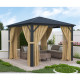 Pergola 300x300cm in alluminio antracite e policarbonato - X-METAL