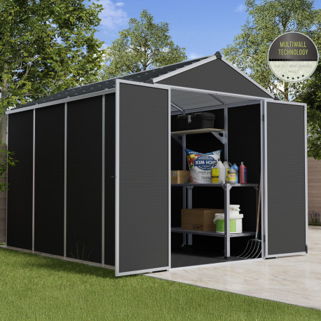 Casetta da giardino RUBICON  5,6m² in alluminio e policarbonato - Canopia by Palram